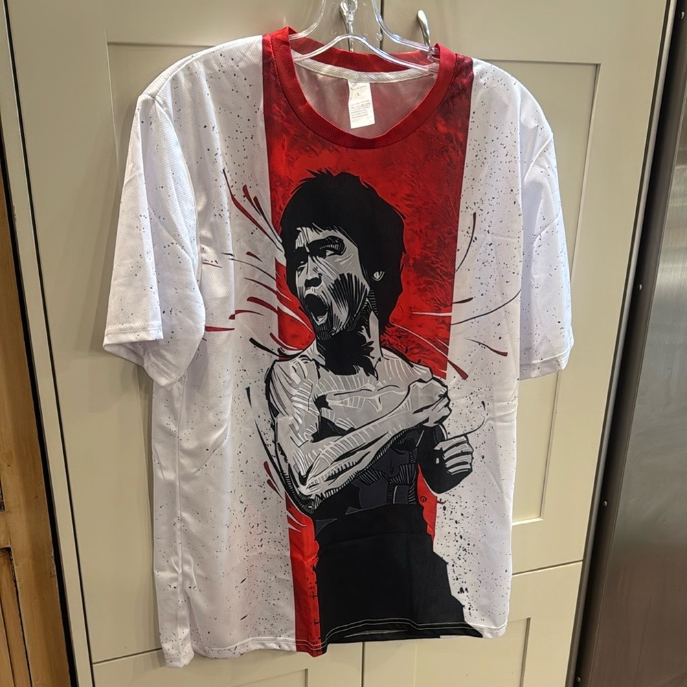 Graphic Men's Shirt - Red and White